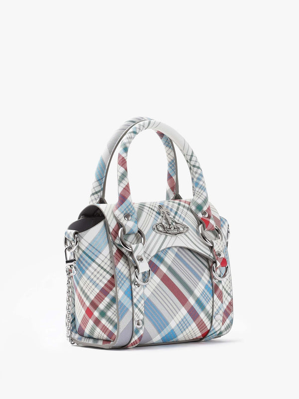Betty Mini Madras Check Leather Tote Bag