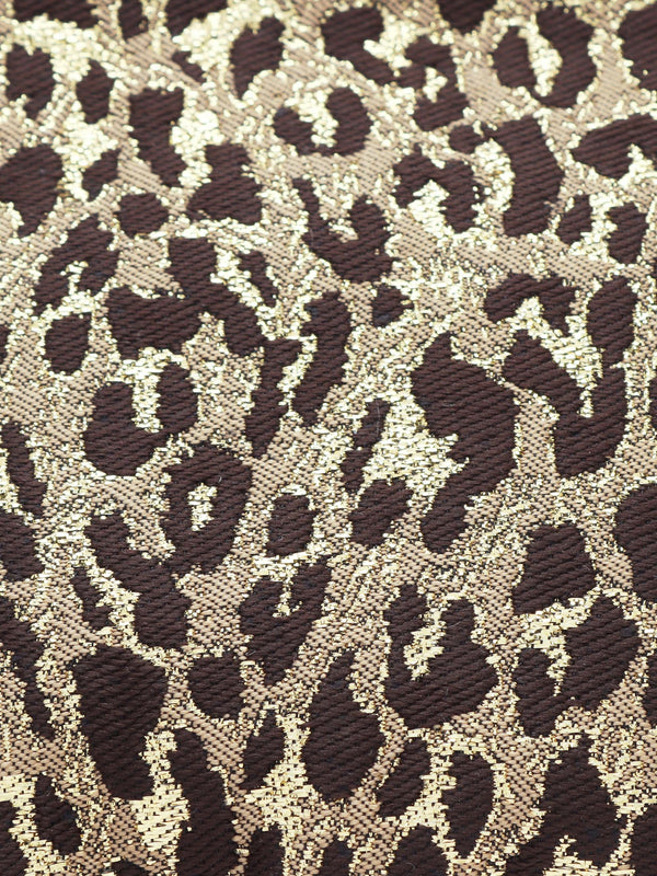 Granny Frame Vegan Brown Leopard Lurex Purse On A Chain