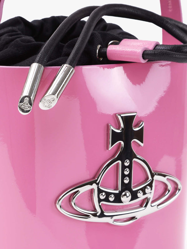 Mini Daisy Pink Patent Leather Drawstring Bucket Bag