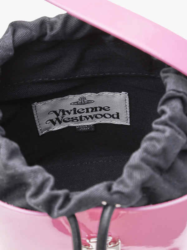Mini Daisy Pink Patent Leather Drawstring Bucket Bag