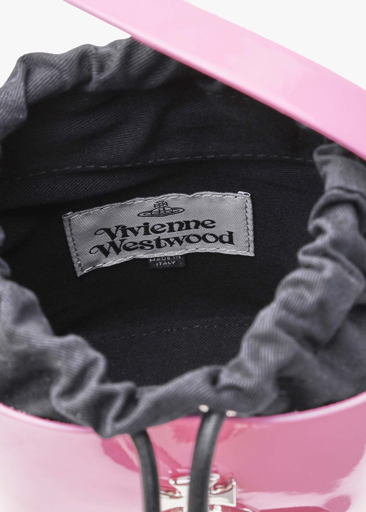 Mini Daisy Pink Patent Leather Drawstring Bucket Bag