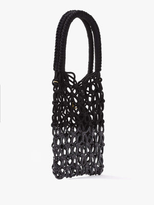 Large Thrawler Macramé Black Shoulder Bag