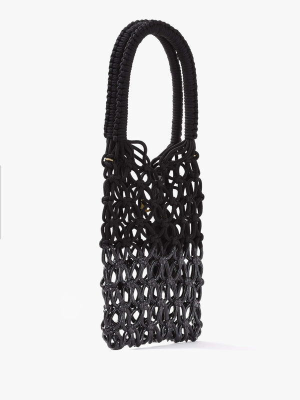 Large Thrawler Macramé Black Shoulder Bag
