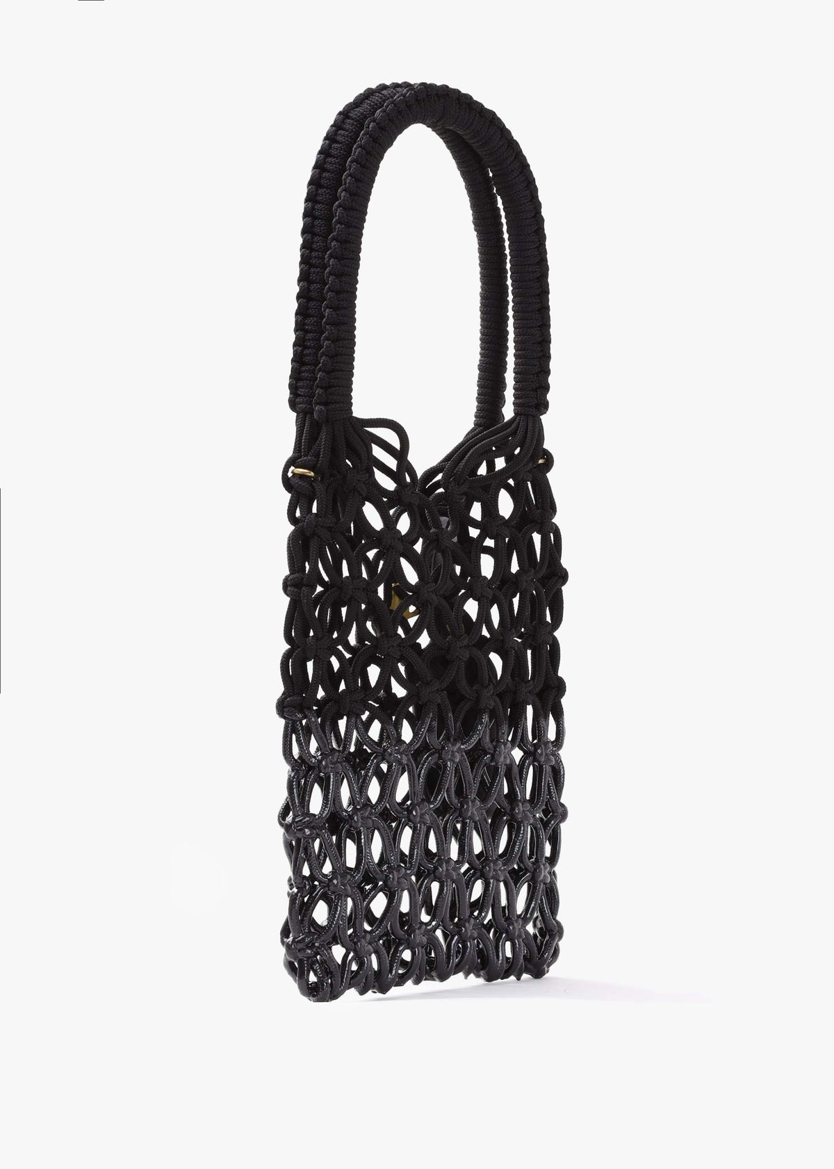 Large Thrawler Macramé Black Shoulder Bag