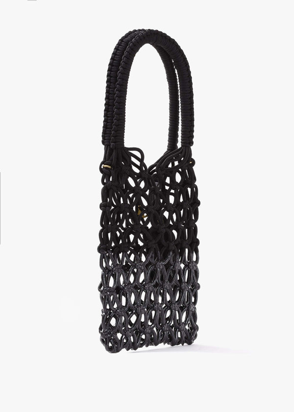 Large Thrawler Macramé Black Shoulder Bag