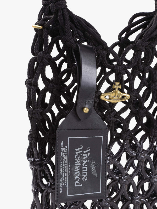 Large Thrawler Macramé Black Shoulder Bag