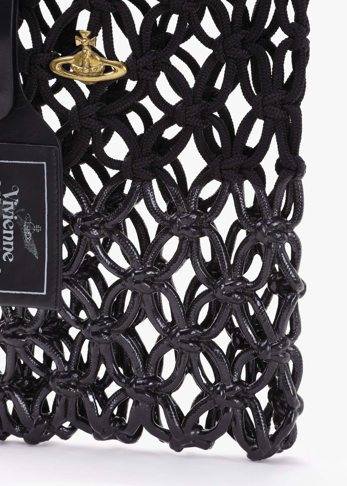 Large Thrawler Macramé Black Shoulder Bag