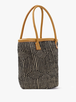 Jane Black & White Sisal Basket Bag