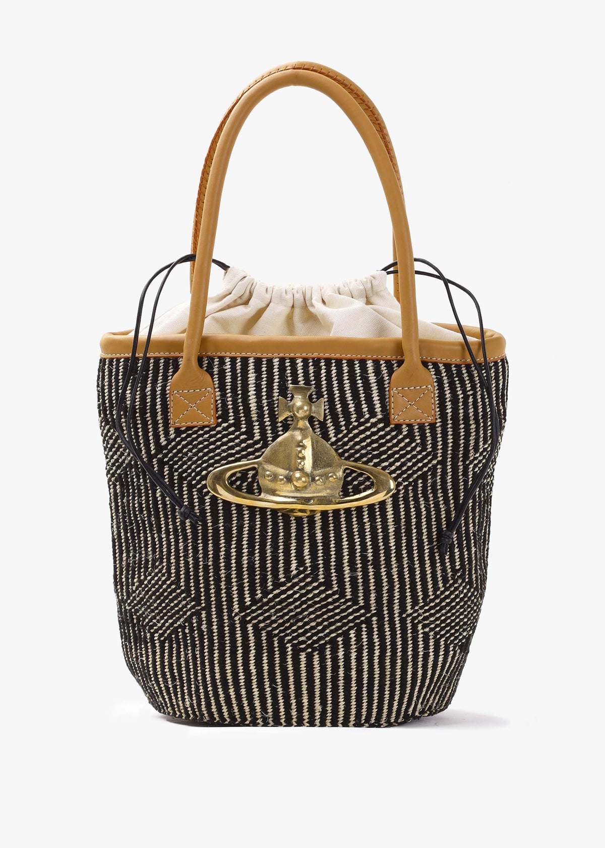 Jane Black & White Sisal Basket Bag