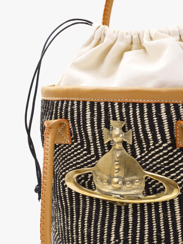 Jane Black & White Sisal Basket Bag