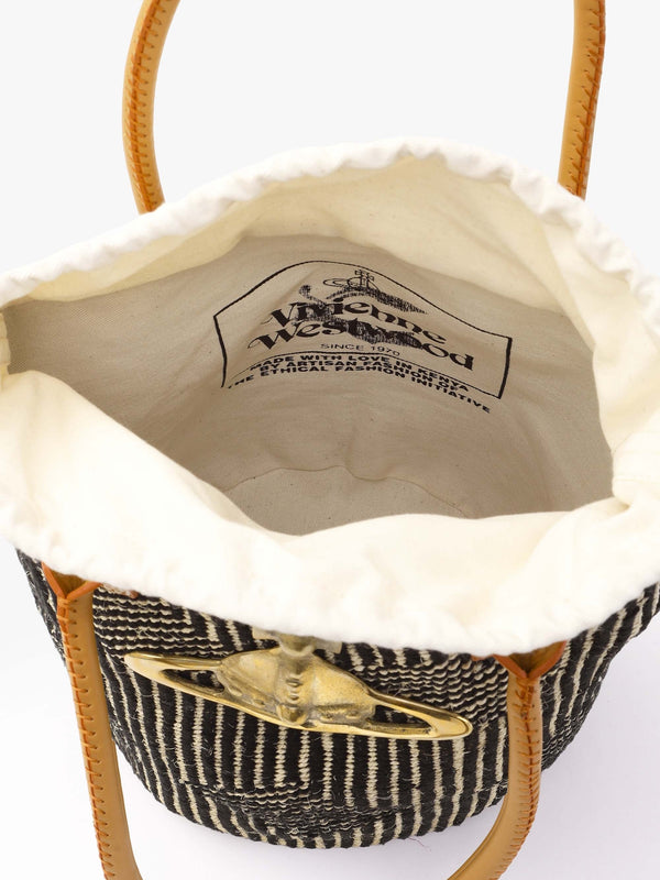 Jane Black & White Sisal Basket Bag