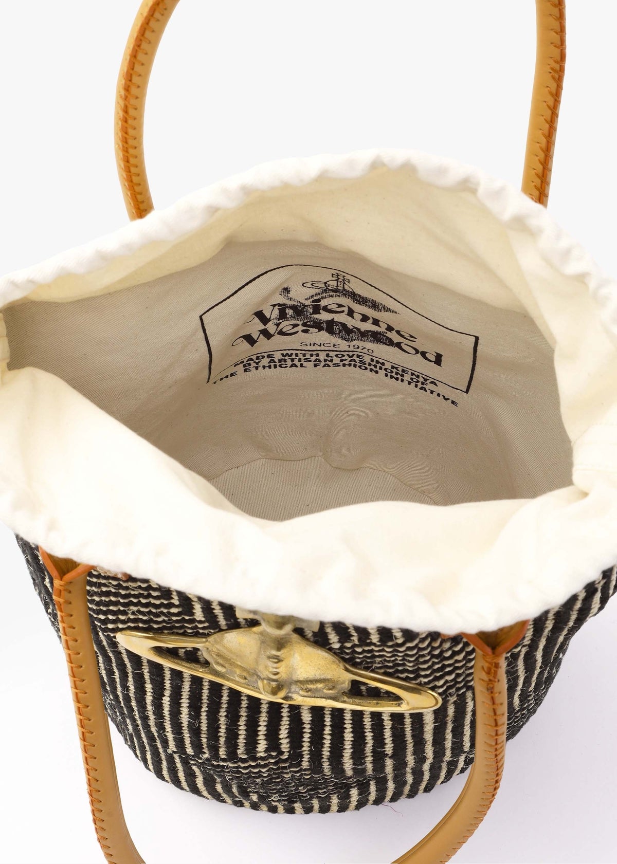 Jane Black & White Sisal Basket Bag