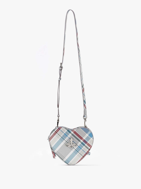 Louise Heart Madras Check Leather Cross-Body Bag