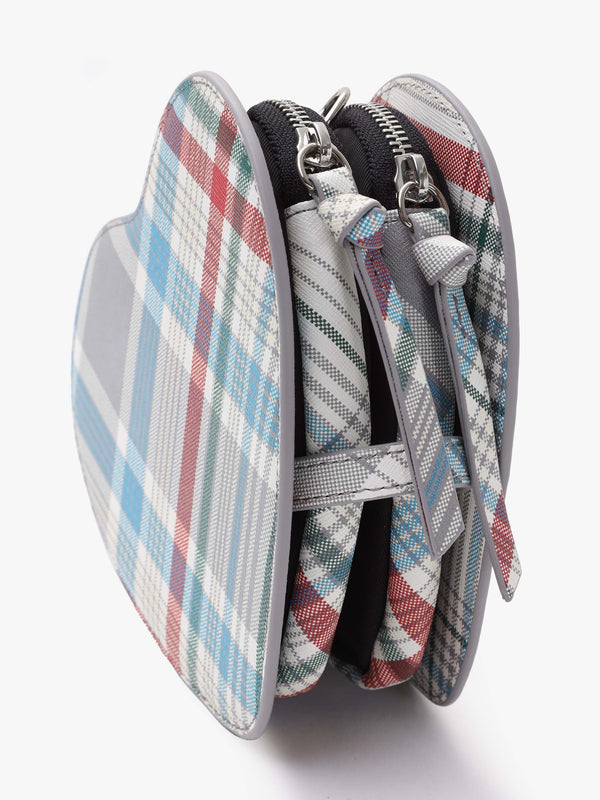 Louise Heart Madras Check Leather Cross-Body Bag