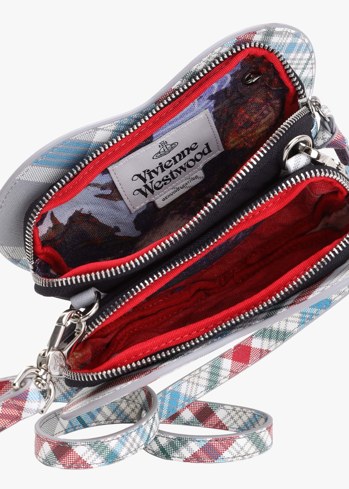 Louise Heart Madras Check Leather Cross-Body Bag