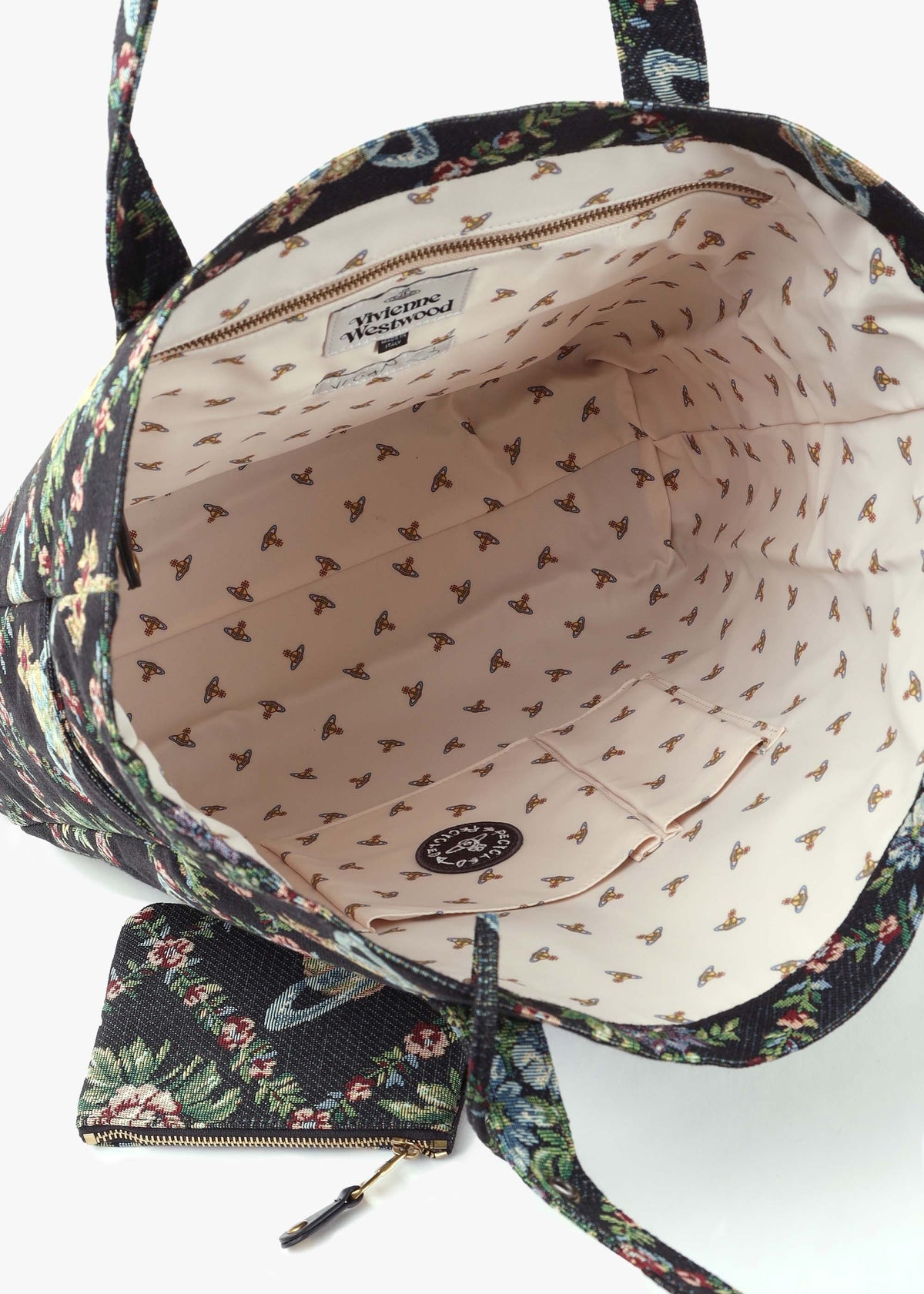 Murray Black Trellis Tapestry Jacquard Tote Bag
