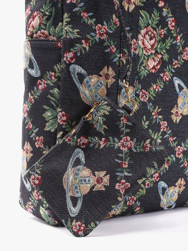 Murray Black Trellis Tapestry Jacquard Tote Bag
