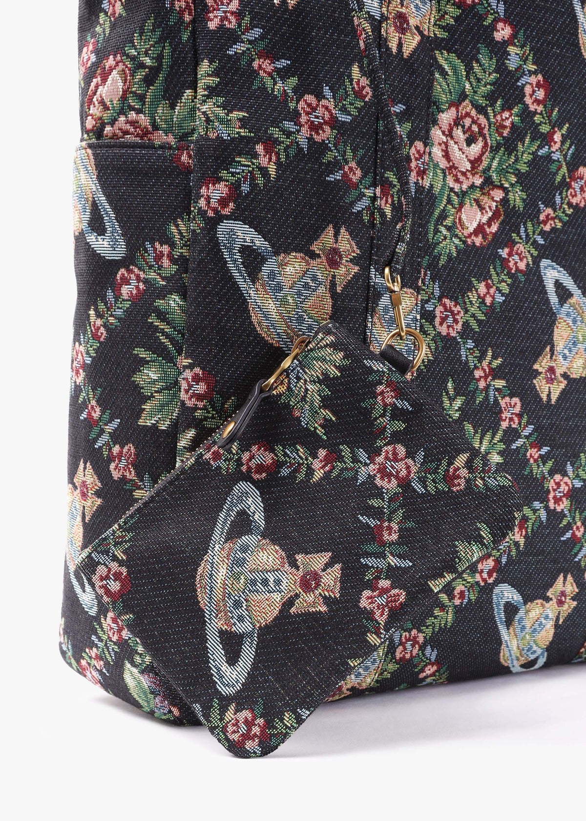 Murray Black Trellis Tapestry Jacquard Tote Bag