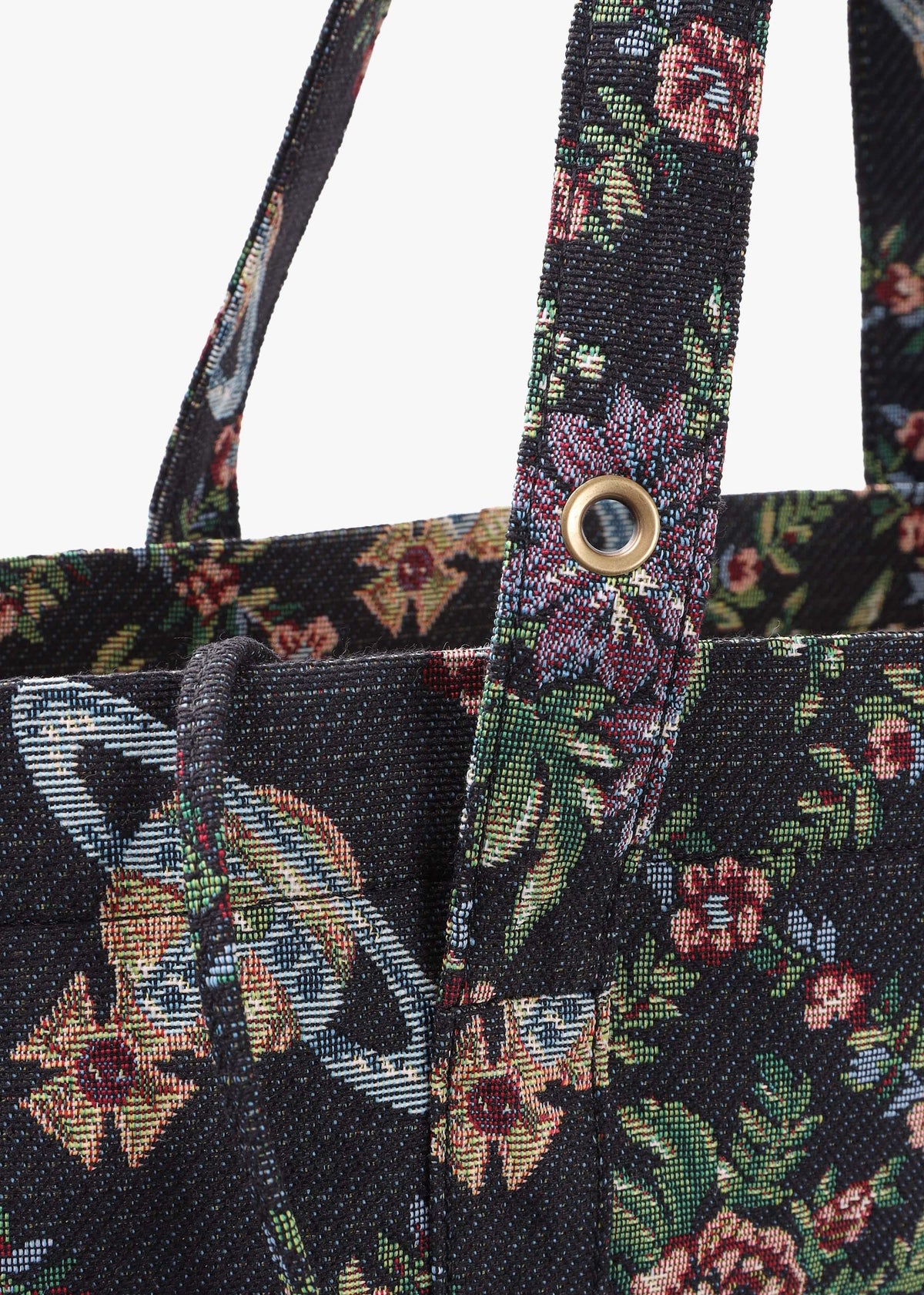 Murray Black Trellis Tapestry Jacquard Tote Bag