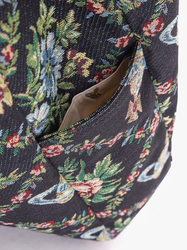 Murray Black Trellis Tapestry Jacquard Tote Bag