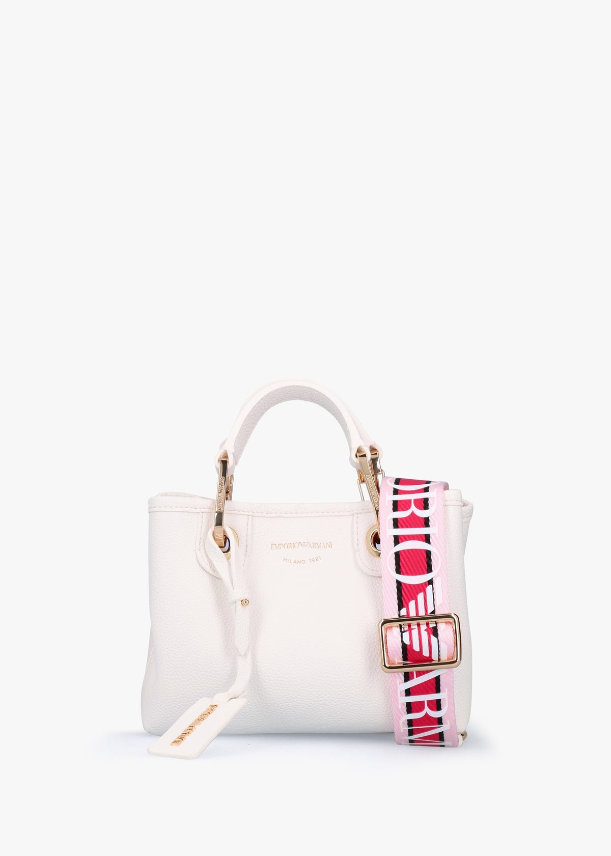 Pebbled Logo Strap Tote Bag