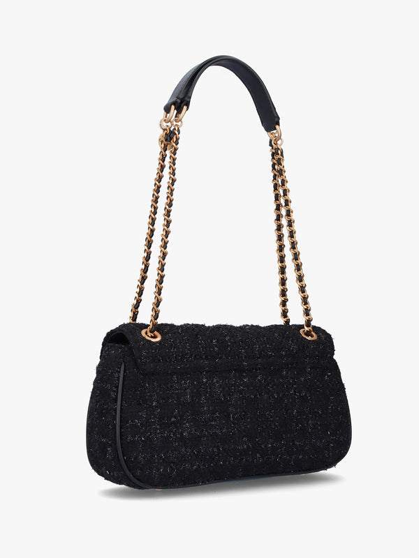 Giully Convertible Black Tweed Cross-Body Bag
