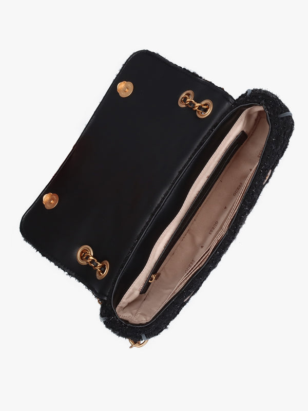 Giully Convertible Black Tweed Cross-Body Bag