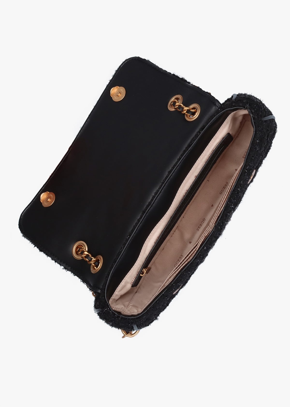 Giully Convertible Black Tweed Cross-Body Bag