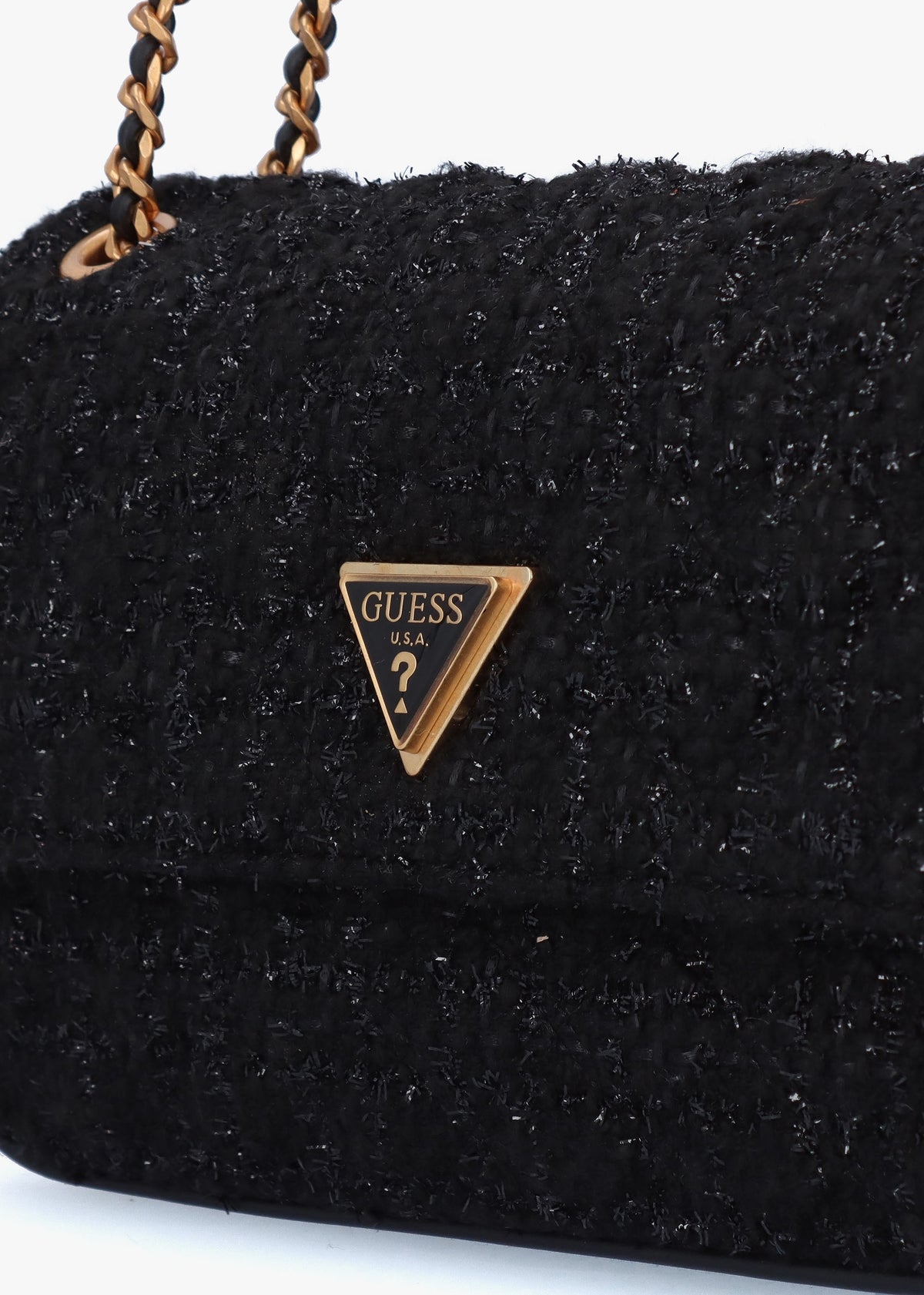 Giully Convertible Black Tweed Cross-Body Bag