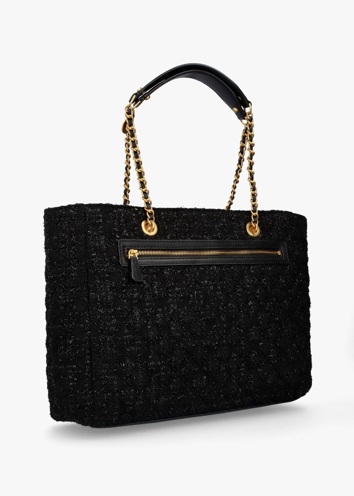 Giully Black Tweed Tote Bag