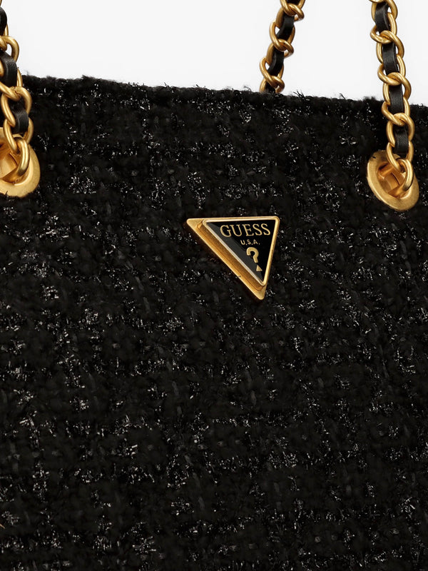 Giully Black Tweed Tote Bag