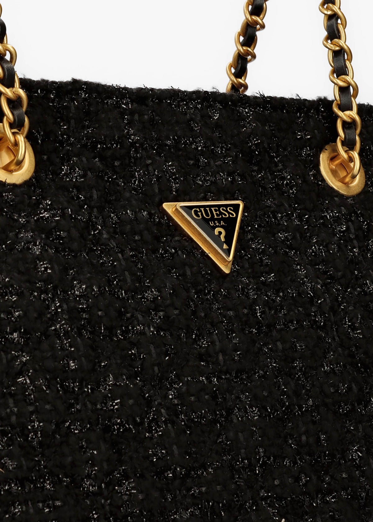 Giully Black Tweed Tote Bag