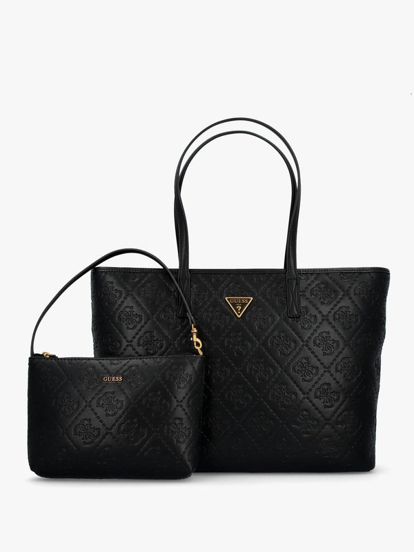 Large Power Play Black Logo Tech Tote Bag