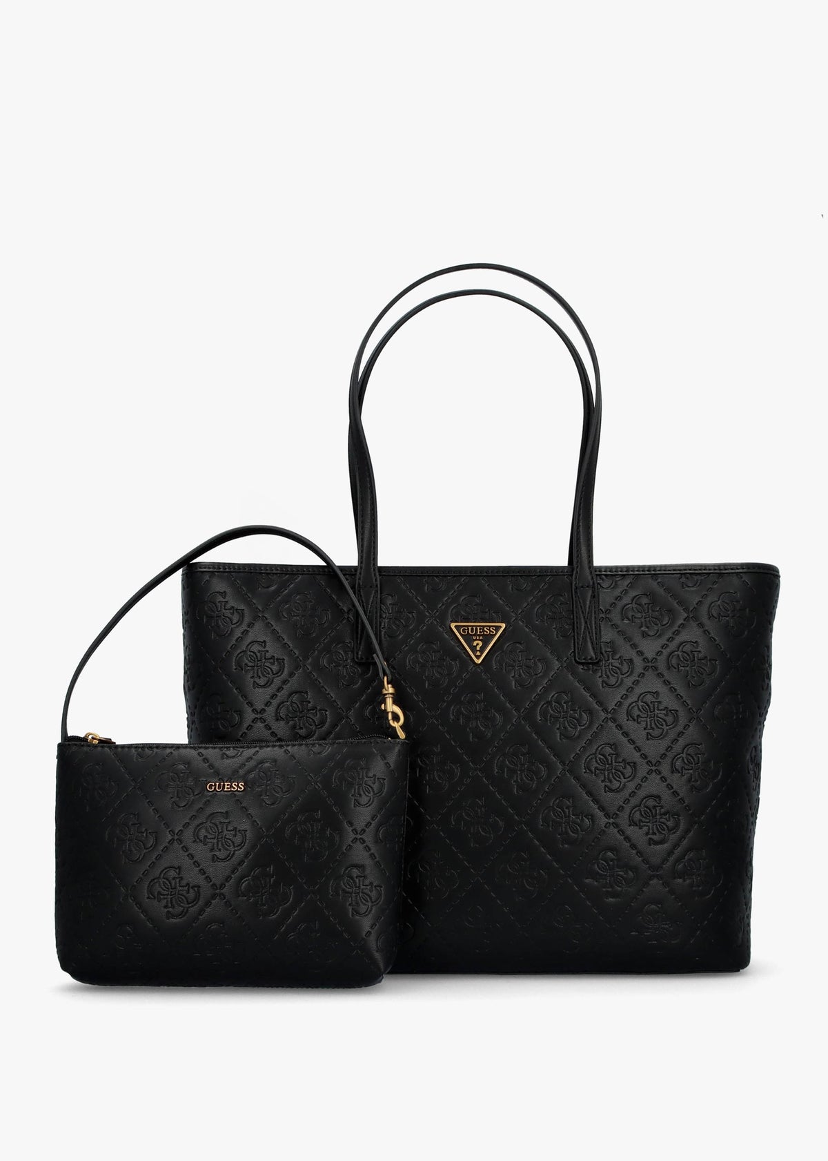 Large Power Play Black Logo Tech Tote Bag
