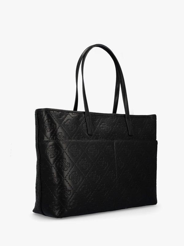 Large Power Play Black Logo Tech Tote Bag