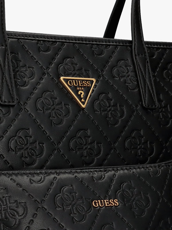 Large Power Play Black Logo Tech Tote Bag