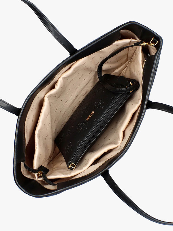 Large Power Play Black Logo Tech Tote Bag
