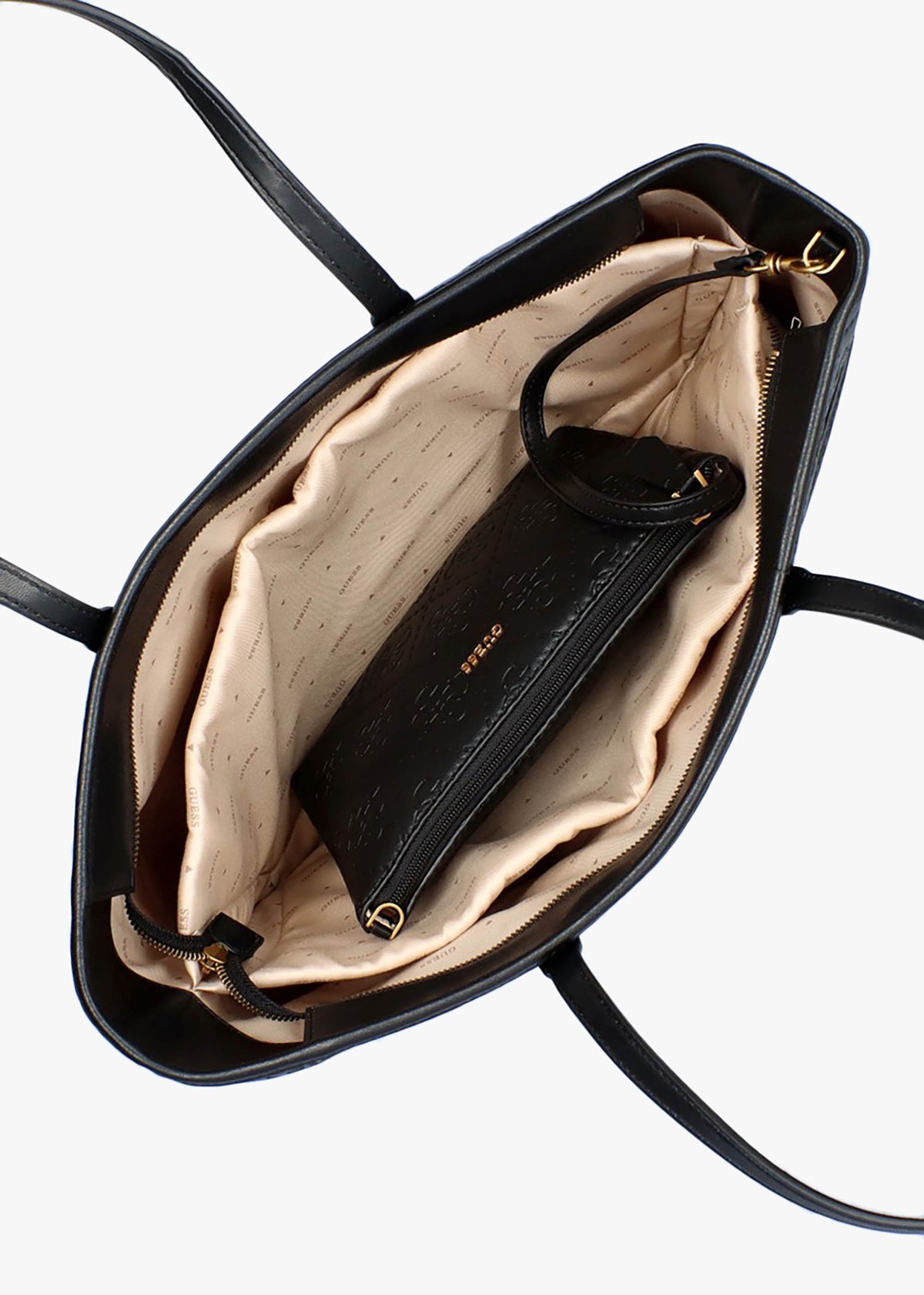 Large Power Play Black Logo Tech Tote Bag
