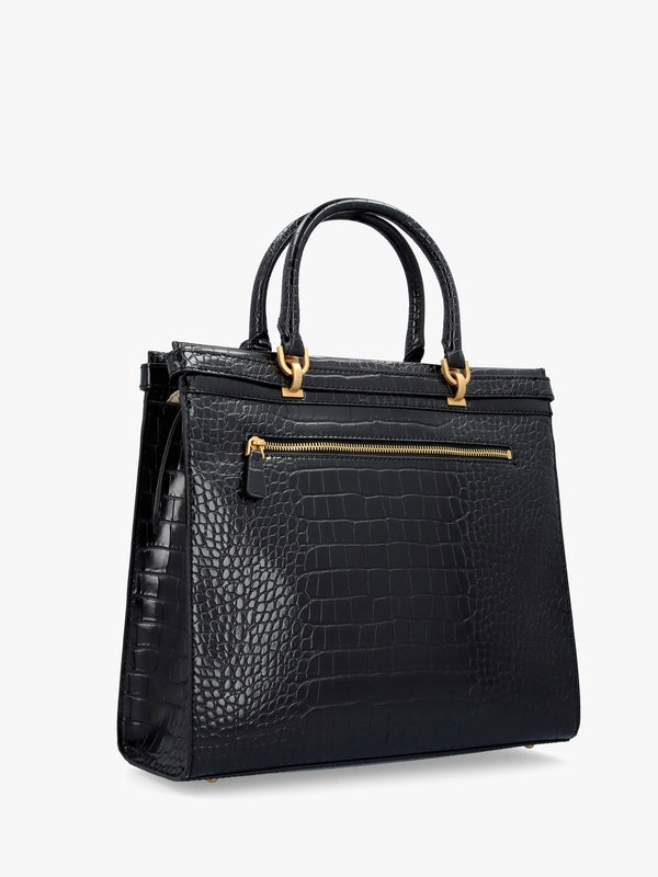 Sestri Elite Black Moc Croc Tote Bag