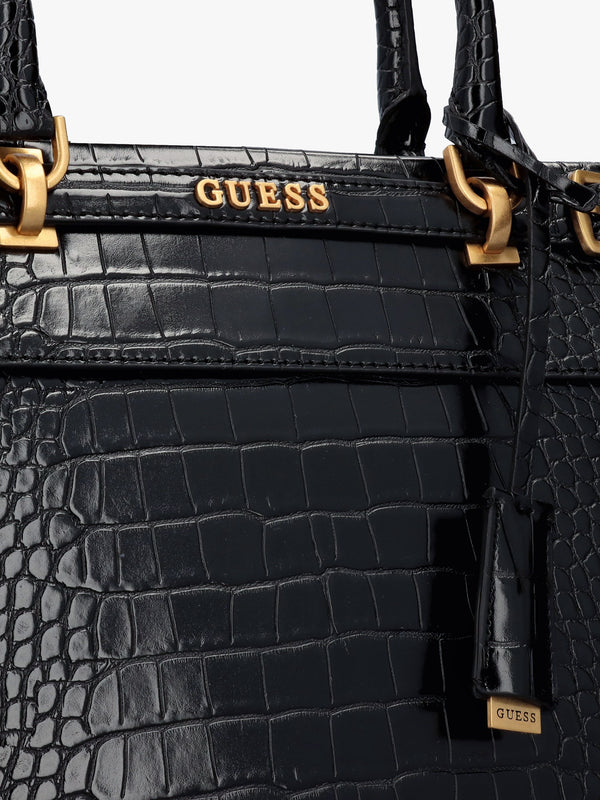 Sestri Elite Black Moc Croc Tote Bag