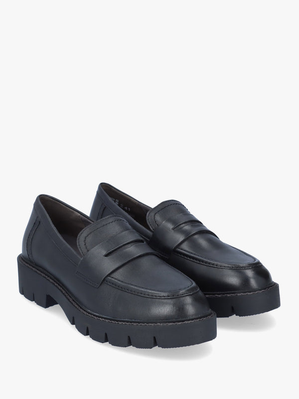 Nevada Black Leather Loafers