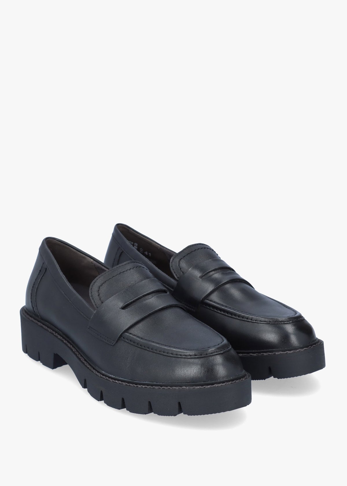 Nevada Black Leather Loafers