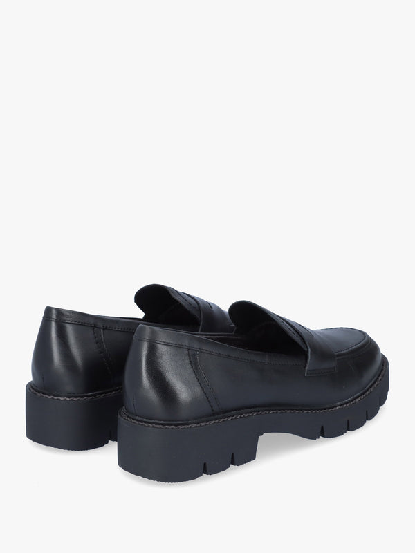 Nevada Black Leather Loafers