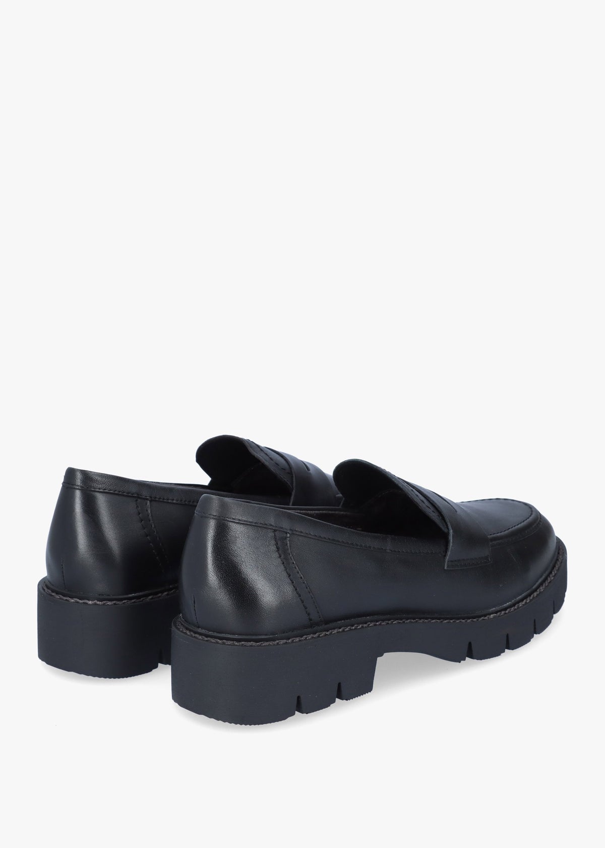 Nevada Black Leather Loafers