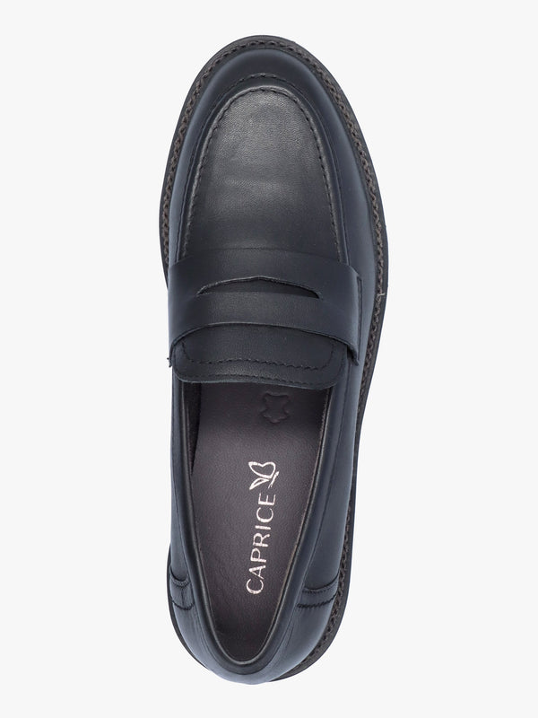 Nevada Black Leather Loafers