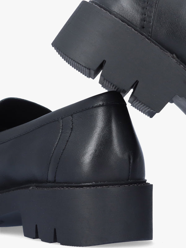 Nevada Black Leather Loafers
