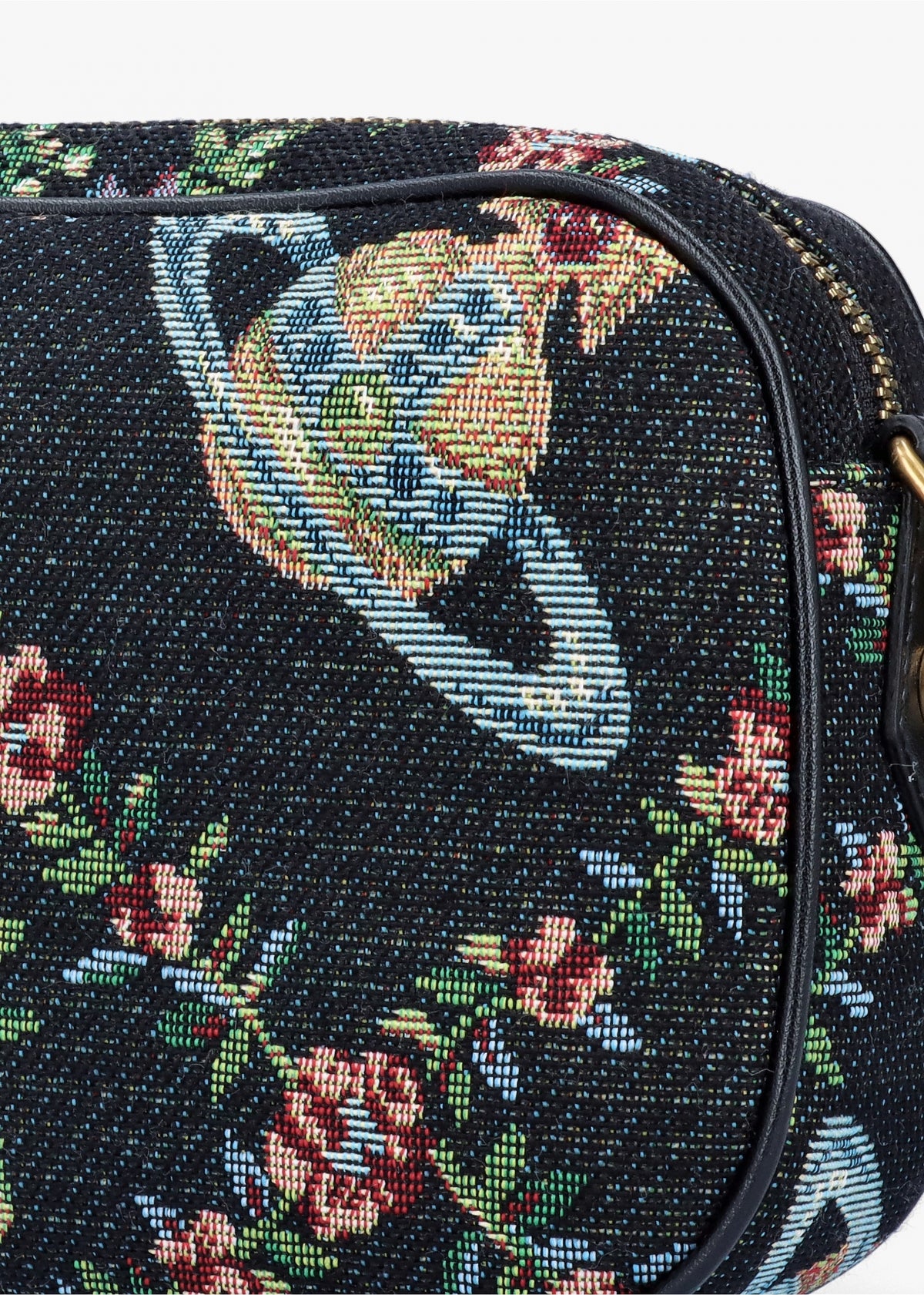 Anna Vegan Black Trellis Tapestry Camera Bag
