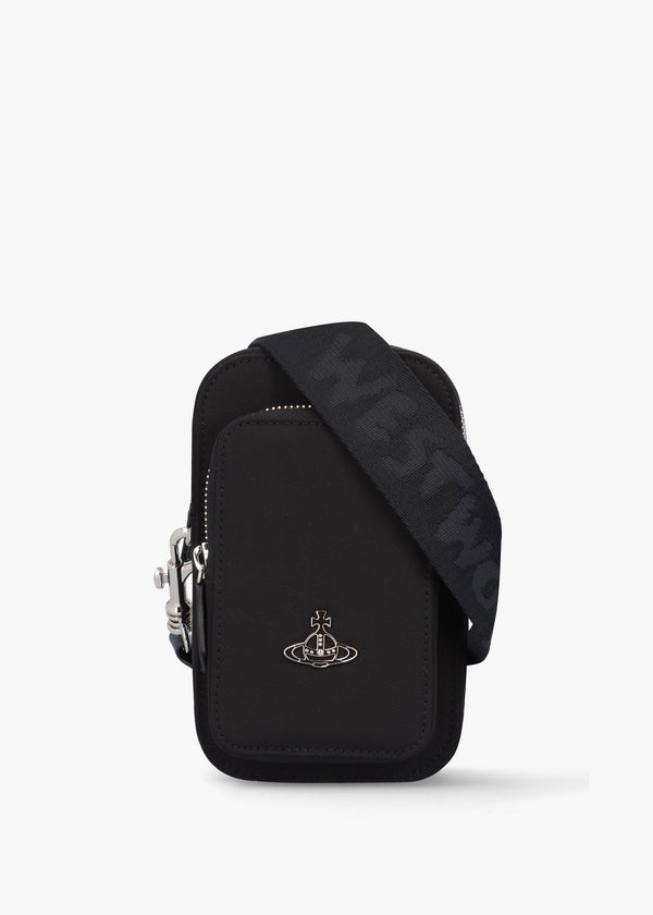 Recycled Nylon Vegan Black Phone Cross-Body Bag