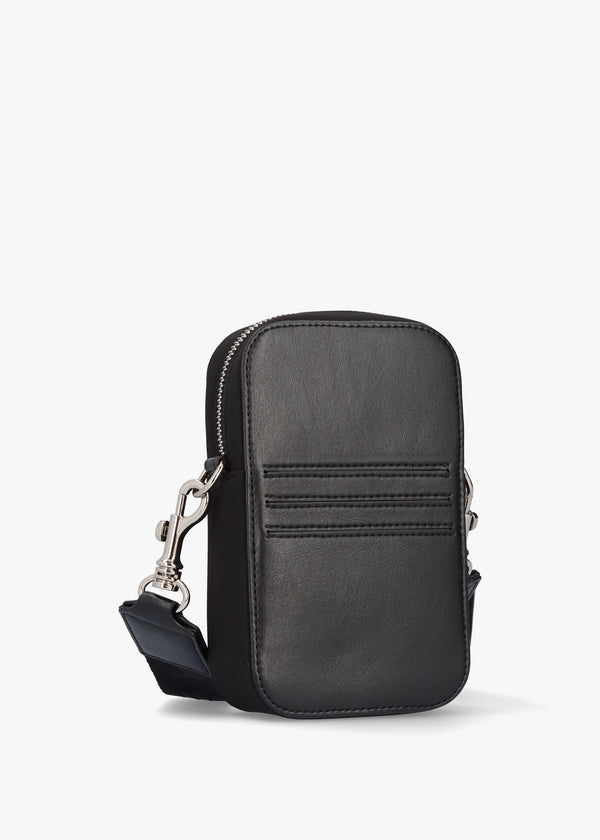 Recycled Nylon Vegan Black Phone Cross-Body Bag