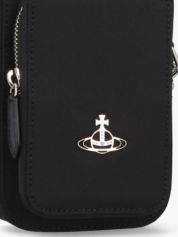 Recycled Nylon Vegan Black Phone Cross-Body Bag